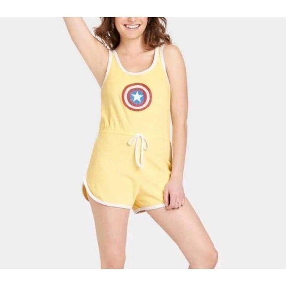 Marvel Captain America Terry Cloth Romper - Picture 1 of 5